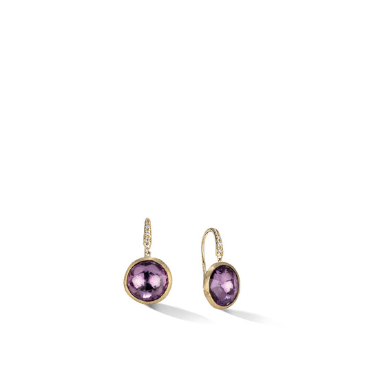 Maharaja Collection Jaipur Color Collection Small Diamond Drop Earrings in 18K Yellow Gold (0.05ct)