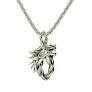 Maharaja Collection Oval Dragon Head Pendant in Silver