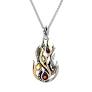 Maharaja Collection Fire Element Pendant with Garnet, Citrine, and Rhodolite in Sterling Silver and 10K Gold