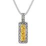 Maharaja Collection Dragon Weave Bar Pendant in Sterling Silver and 18K Gold