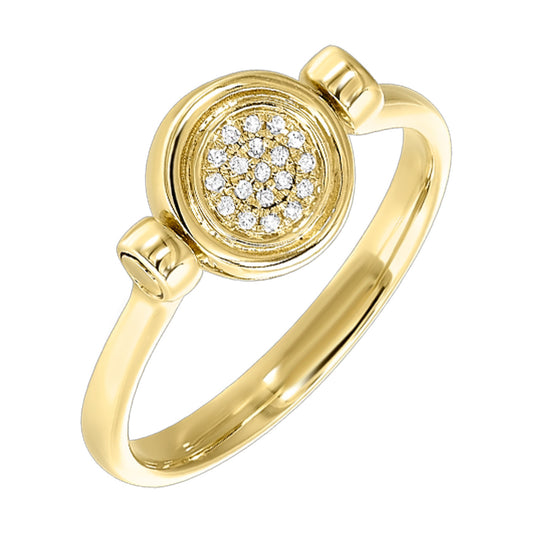 Maharaja Collection Reversible Pave Diamond Ring in 10K Yellow Gold (0.2ct)