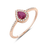 Maharaja Collection Pear-Shaped Ruby Ring in 14K Yellow Gold (0.51ct)