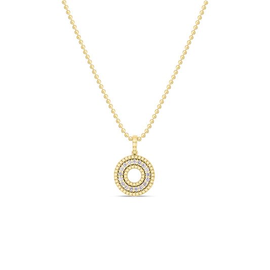 Maharaja Collection Medium Round Diamond Circle Necklace in 18K Yellow Gold (0.48ctw)