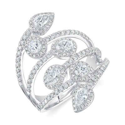 Maharaja Collection Round Diamond Ring in 14K White Gold (1.48ct)