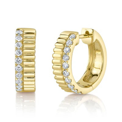 Maharaja Collection Diamond Huggie Earring in 14K White Gold (0.34ct)