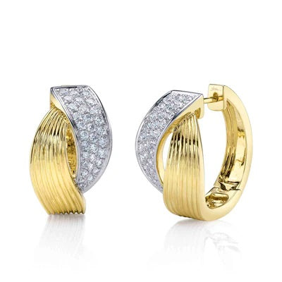 Maharaja Collection Diamond Hoop Earrings in 18K White Gold (0.74ct)
