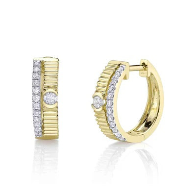 Maharaja Collection Diamond Huggie Earrings in 14K White Gold (0.25ct)