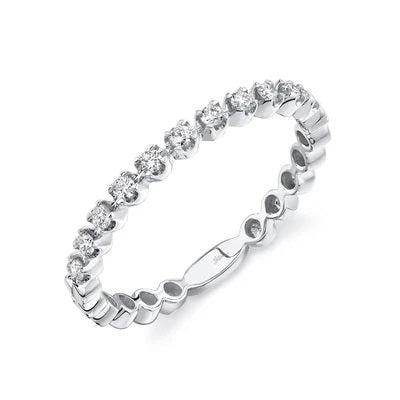 Maharaja Collection Round Diamond Band in 14K White Gold (0.18ct)