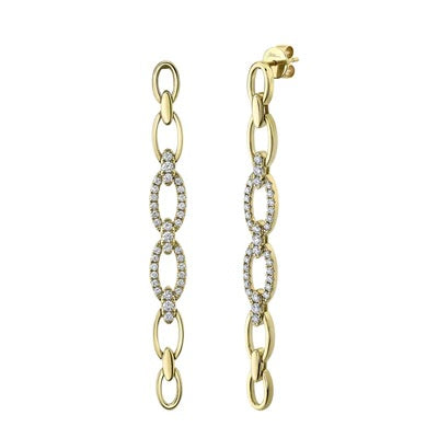 Maharaja Collection Diamond Link Earrings in White Gold (1.07ct)