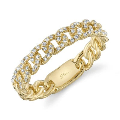 Maharaja Collection Diamond Link Ring in 14K White Gold (0.16ct)