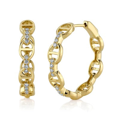 Maharaja Collection Kate Diamond Hoop Earrings in 14K White Gold (0.24ct)