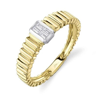 Maharaja Collection Baguette Diamond Ring in 14K White Gold (0.09ct)