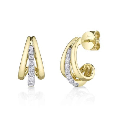 Maharaja Collection Round Diamond Stud Earrings in 14K White Gold (0.31ct)