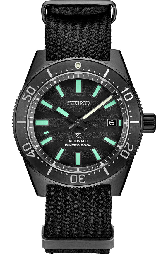 Seiko 42mm Black Prospex 1965 Diver's Automatic Watch in Stainless Steel