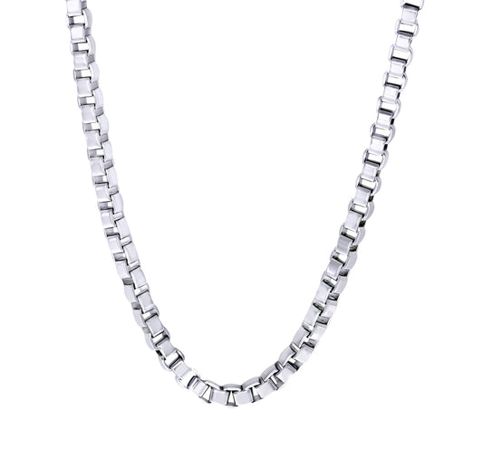 Maharaja Collection 5mm Box Chain Necklace, 24" in Stainless Steel