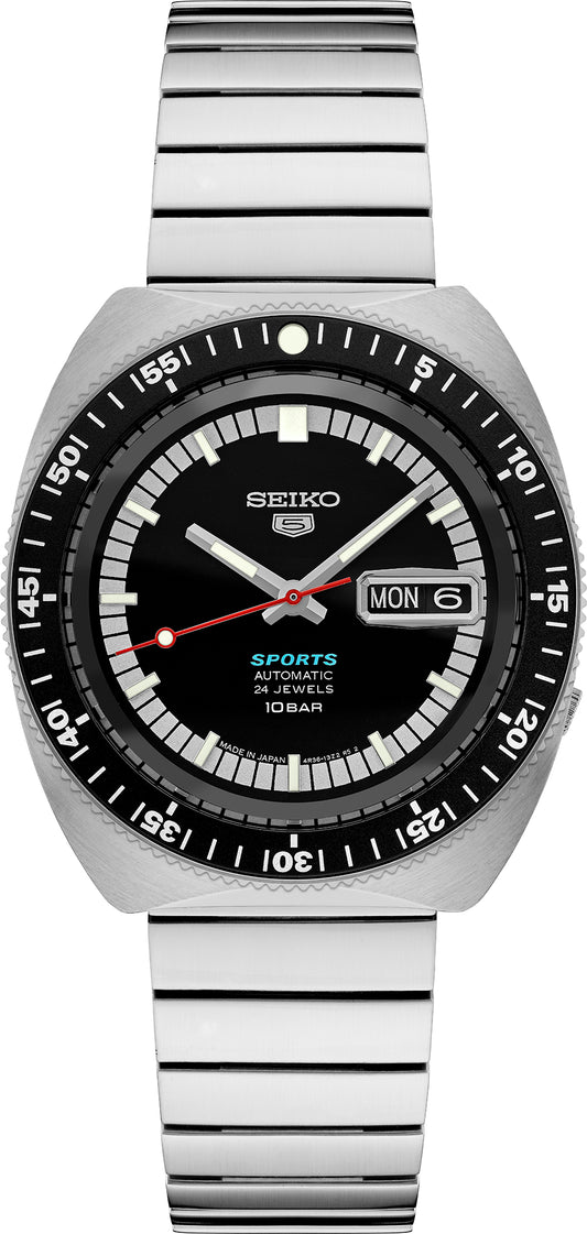 Seiko 5 Sports 42mm Black Dial Limited Edition Automatic Watch in Stainless Steel