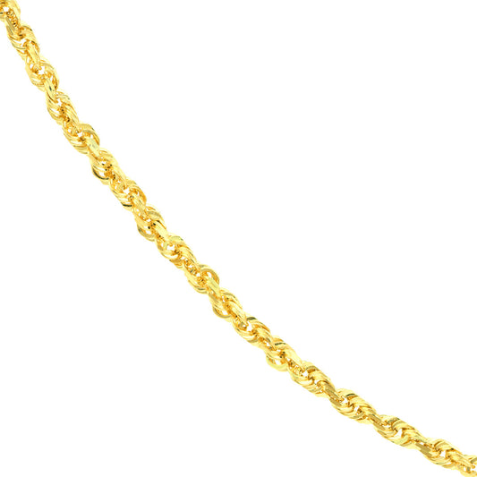 Maharaja Collection 1.56mm D/C Rope Chain with Lobster Lock Necklace, 24"