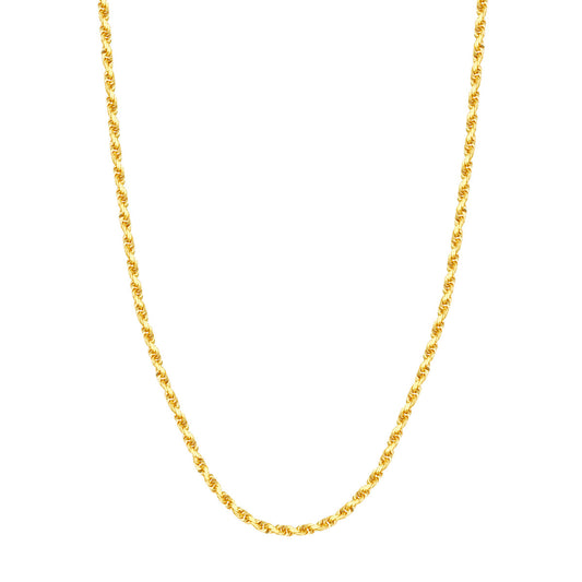 Maharaja Collection Diamond Cut Rope Chain Necklace, 22" in 14K Yellow Gold