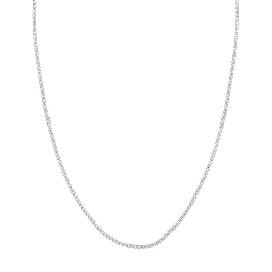 Maharaja Collection Sterling Silver 2.1mm Round Box Chain Necklace, 24"