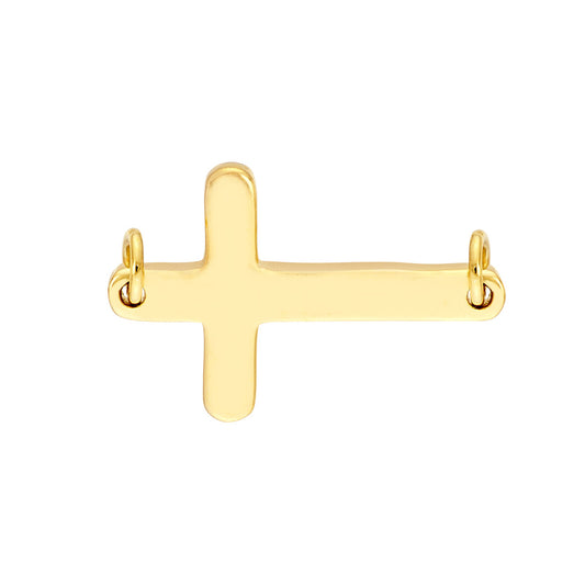 Maharaja Collection Cross Charm Necklace in 14K Yellow Gold