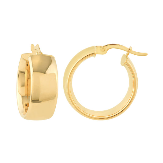 Maharaja Collection Round Huggie Earrings in 14K Yellow Gold
