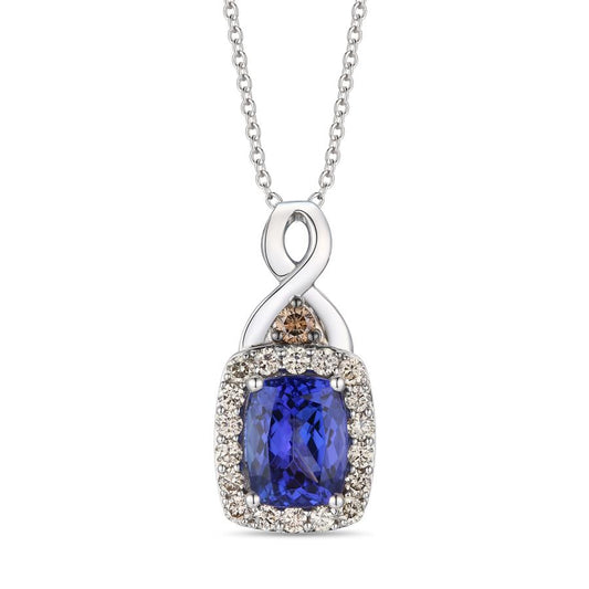 Maharaja Collection Blueberry Tanzanite® and Chocolate Diamond® Pendant in 14K Vanilla Gold® (2.54ct)