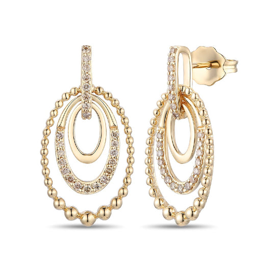 Maharaja Collection Nude Diamond Earrings in 14K Honey Gold (0.26ct)