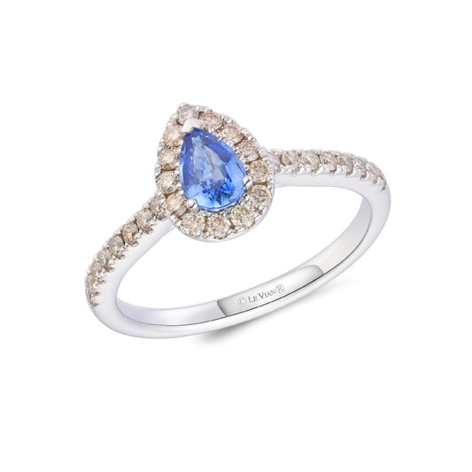 Maharaja Collection Blueberry Sapphire and Nude Diamond Ring in Le Vian Vanilla Gold (0.81ctw)