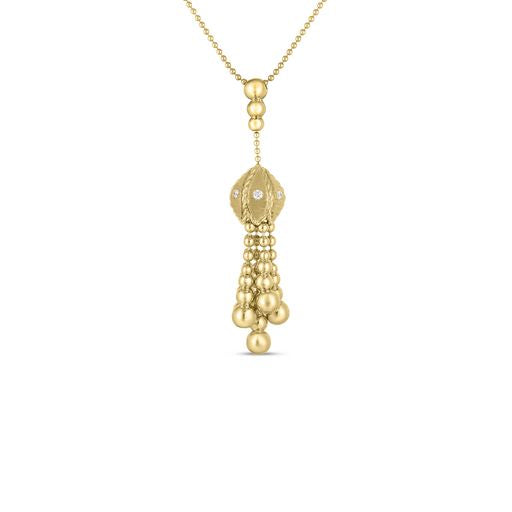 Maharaja Collection Diamond Princess Tassel Necklace in 14K Gold (0.07ctw)