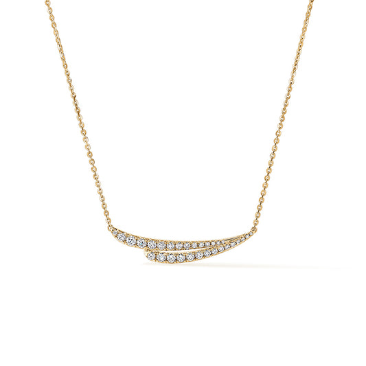 Maharaja Collection French Cut Pave Diamond Pendant Necklace in 18K Yellow Gold (0.50ctw)