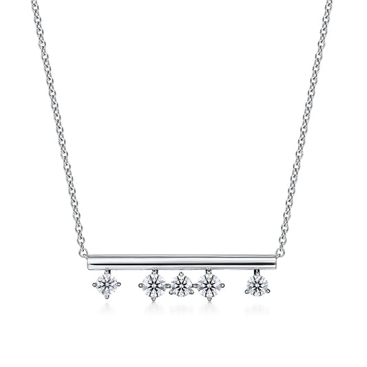 Maharaja Collection Hearts on Fire Barre, 5 Floating Diamond Necklace in 18K White Gold (0.53tcw)