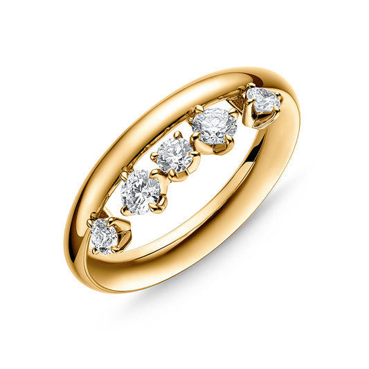 Maharaja Collection Barre Floating Diamond Ring in 18K Yellow Gold (0.49ctw)