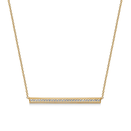 Maharaja Collection Barre Pave Diamond Pendant Necklace in 18K Yellow Gold (0.21ctw)