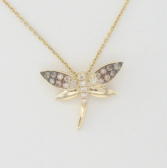 Maharaja Collection Nude and Chocolate Ombré Diamond Pendant in 14K Honey Gold (0.35ct)