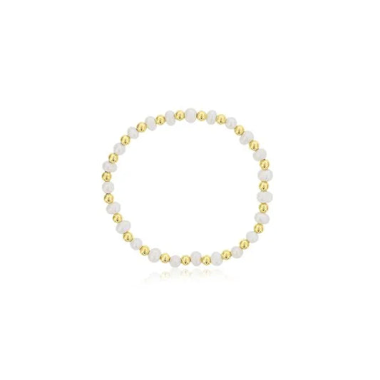 Maharaja Collection Cultured Pearl and Gold Filled Beads Bracelet in Gold Filled