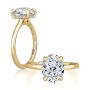 A. Jaffe Oval Solitiare Semi-Mount Engagement Ring in 14K White Gold (3.00ct center, 0.08ctw Diamonds)