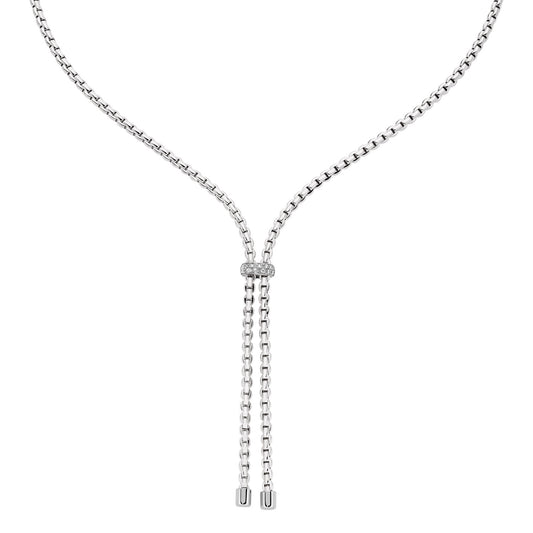 Maharaja Collection Diamond Rope Necklace with 0.10ctw Diamonds in 18K White Gold (0.10ctw)
