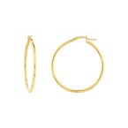 Maharaja Collection Polished Hoop Earrings in 14K Yellow Gold