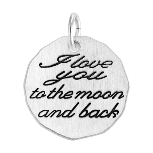 Maharaja Collection I-Love-You to the Moon and Back Charm in Sterling Silver