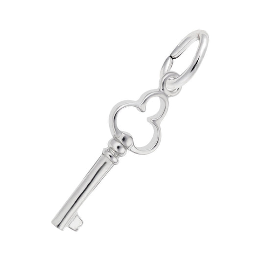 Maharaja Collection Antique Trefoil Key Accent Charm in Sterling Silver
