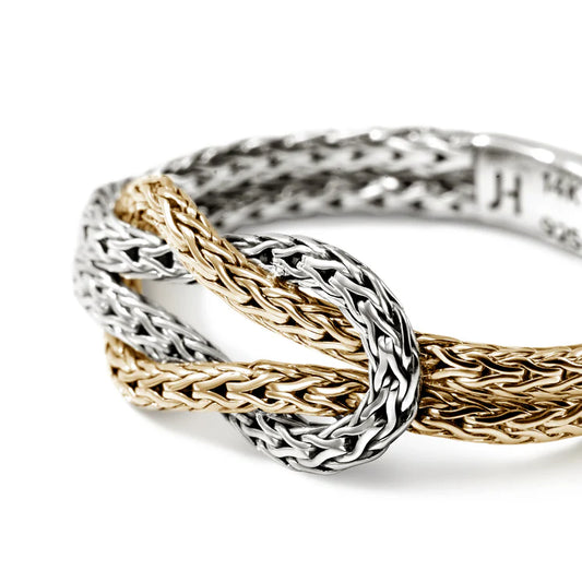 Love Knot Chain Ring in 14K Gold & Silver (Size 7)