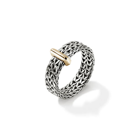 Icon Link 14K Gold & Silver 6mm Band Ring in 14K Gold and Silver