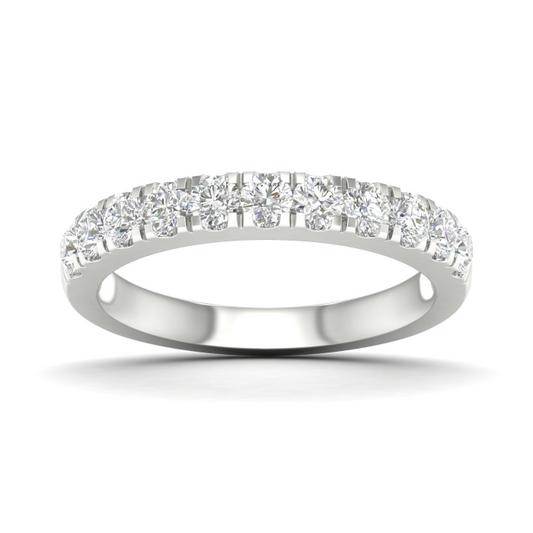 Maharaja Collection Lab Grown Diamond 14Kt Straight Wedding Band in White Gold (0.75ctw)