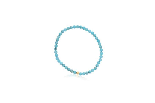 Maharaja Collection Blue Howlite Bead Bracelet in Gold Filled