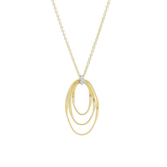 Maharaja Collection Diamond Concentric Small Pendant in 18K Yellow Gold (0.03ct)