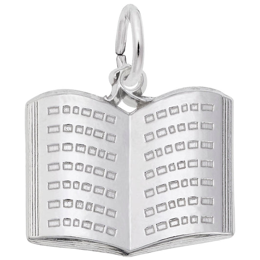 Maharaja Collection Open Book Sterling Silver Charm