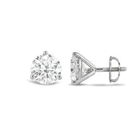Maharaja Collection Three Prong Stud Earrings with 0.20ctw H/I I1 Diamonds in 14K White Gold (0.20ctw)