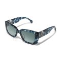 Maharaja Collection Interlok Harmony Blue Crush Square Sunglasses in Silver Plated