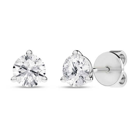 Maharaja Collection Round Lab Grown Diamond Cathedral Earrings in 14K White Gold (2.09ct)