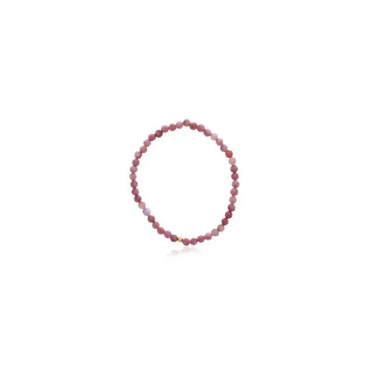 Maharaja Collection Rhodonite Bead Bracelet in Gold Filled (4mm)